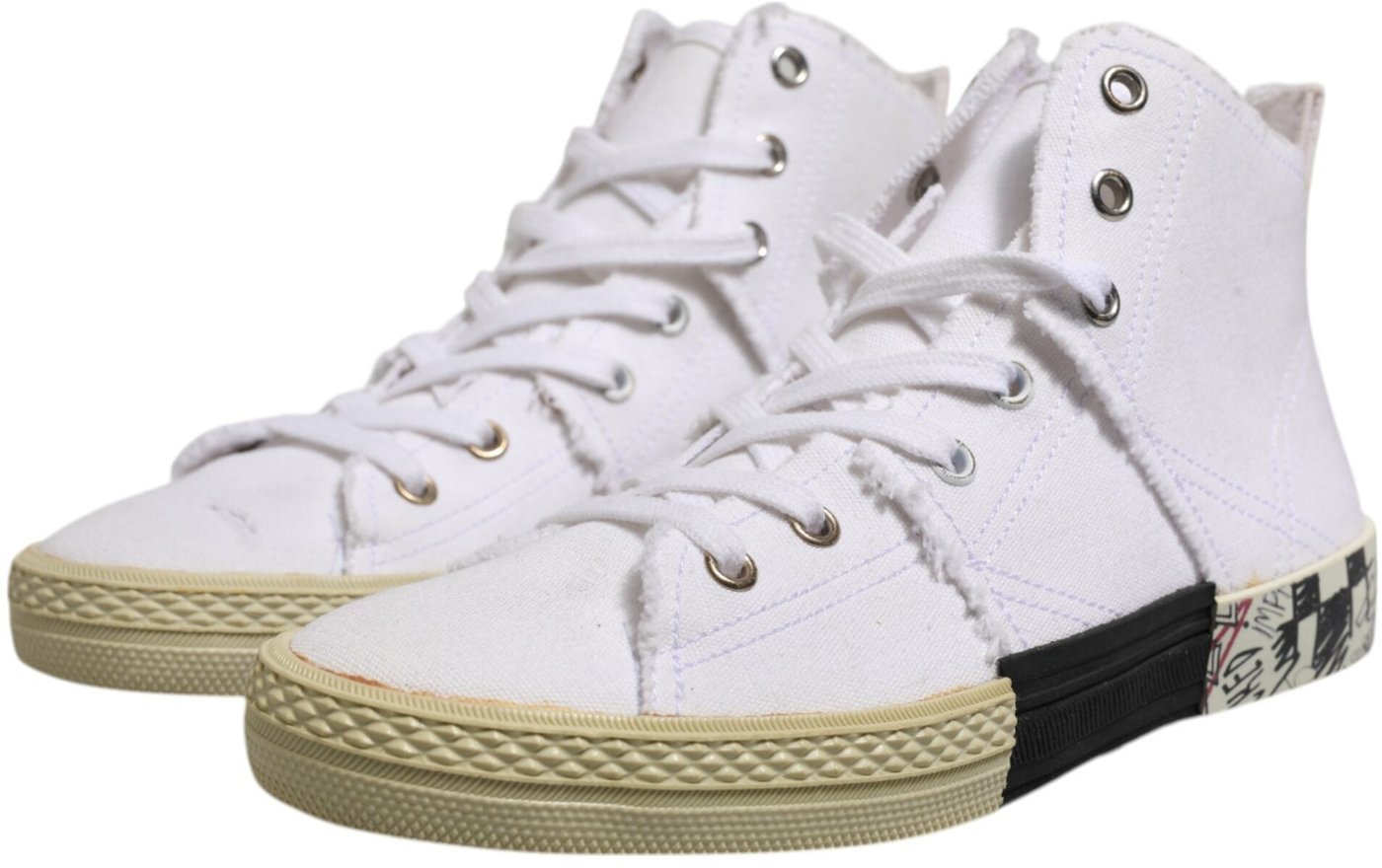 Maison Margiela White Lace Up Mid Top Women Sneakers Shoes