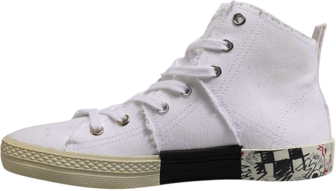 Maison Margiela White Lace Up Mid Top Women Sneakers Shoes