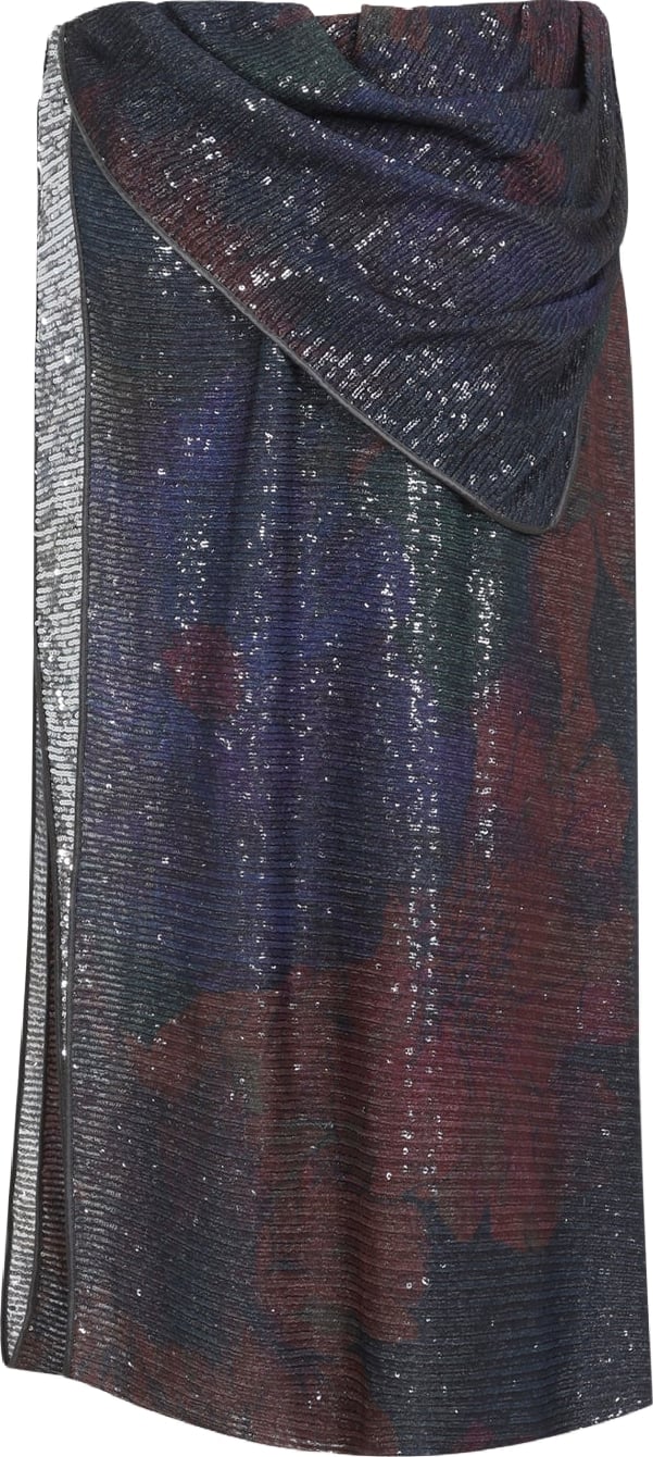 Maison Margiela Sequins Draped Maxi Skirt
