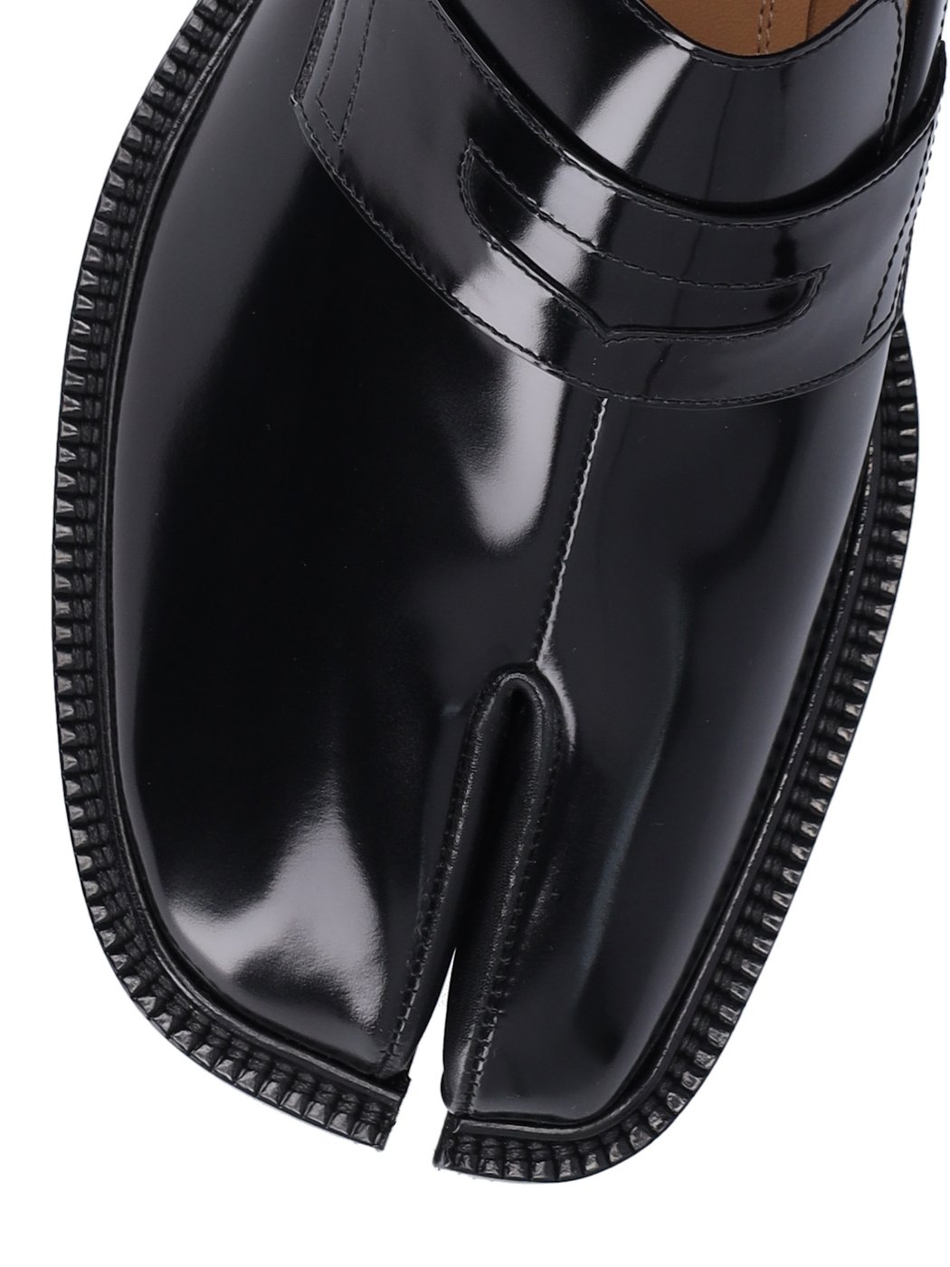 Black Calf Leather Tabi County Loafers