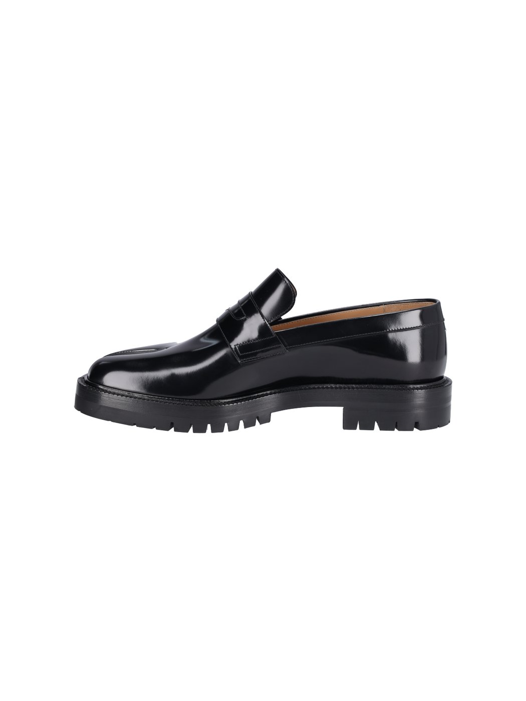 Black Calf Leather Tabi County Loafers