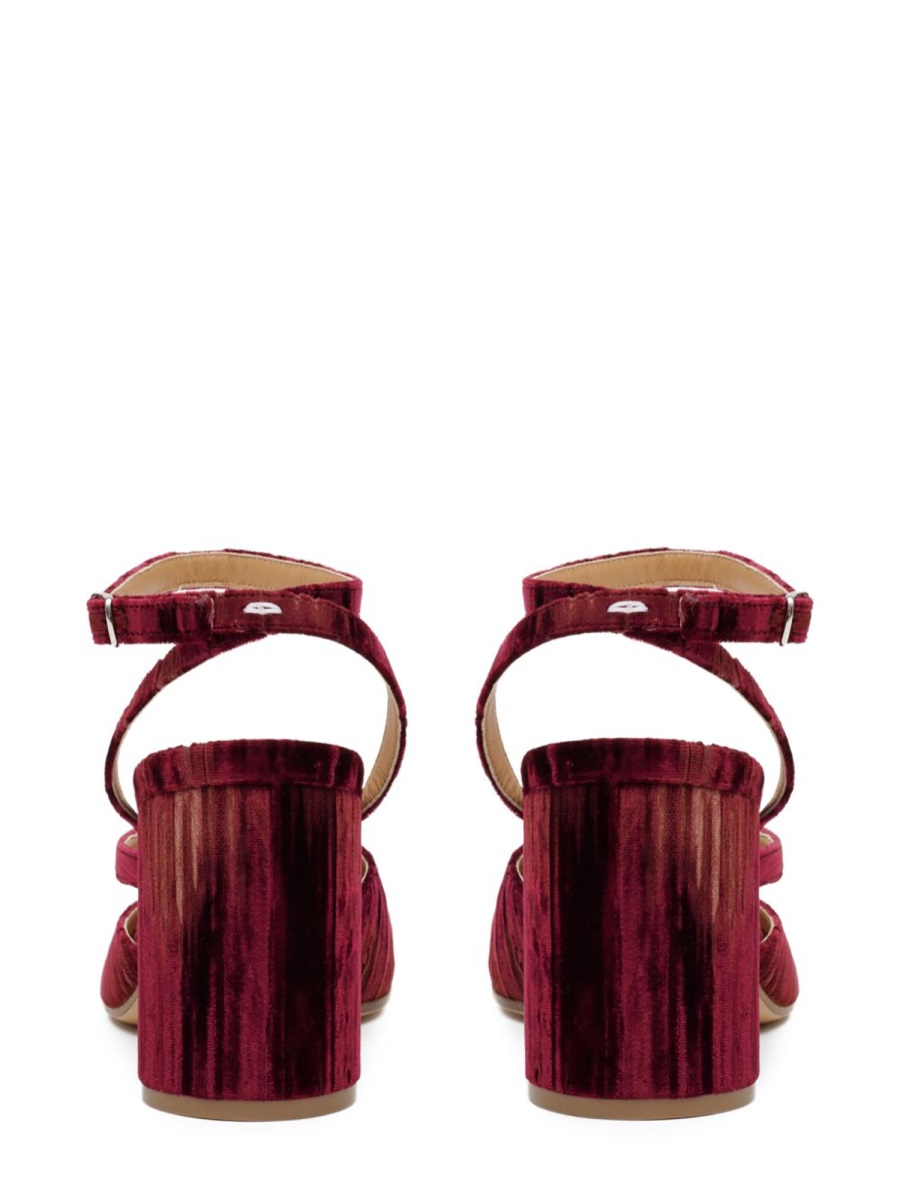Burgundy Tabi Chenille Sandals