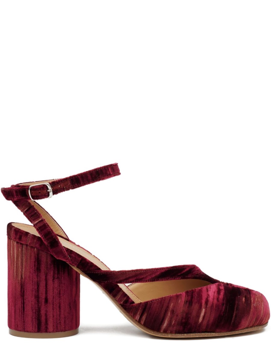 Burgundy Tabi Chenille Sandals