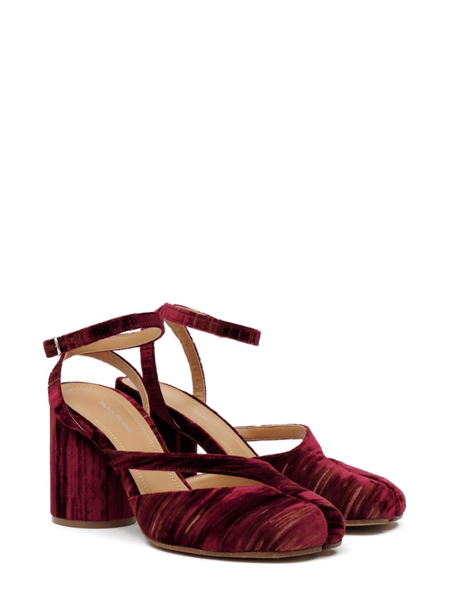 Burgundy Tabi Chenille Sandals