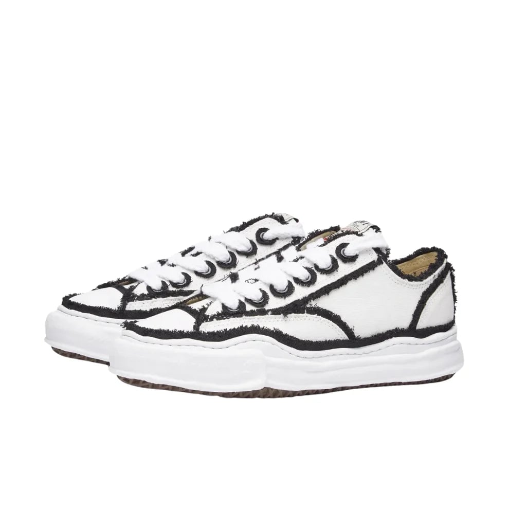 Maison Mihara Yasuhiro Peterson OG Sole Canvas Low Frayed White Black