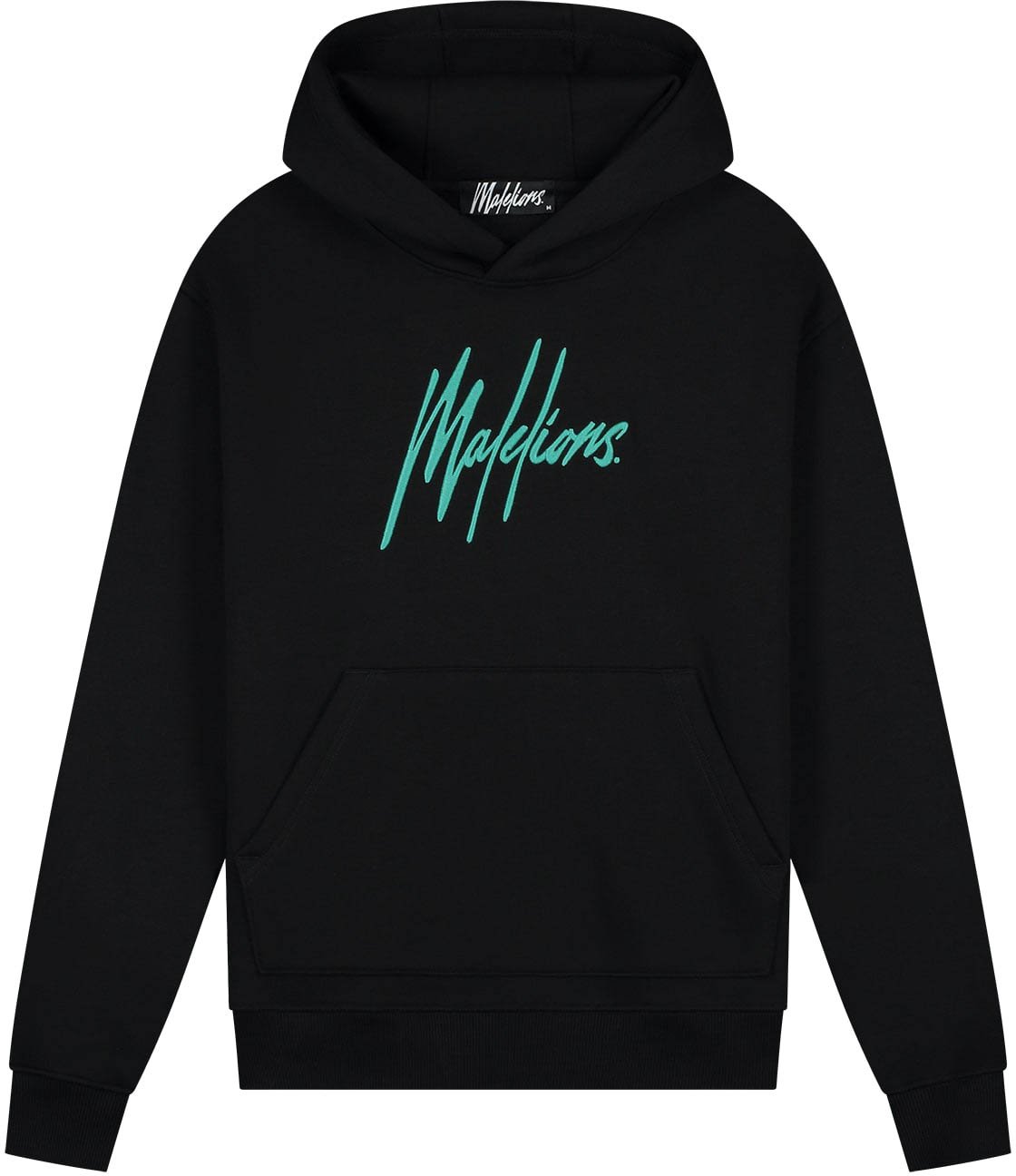 Malelions Essentials Hoodie MM1-BF24-05 Black/Turquoise