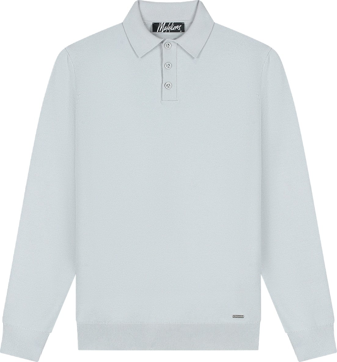 Malelions Knitted Longsleeve Polo MM3-AW25-17 Ocean Grey