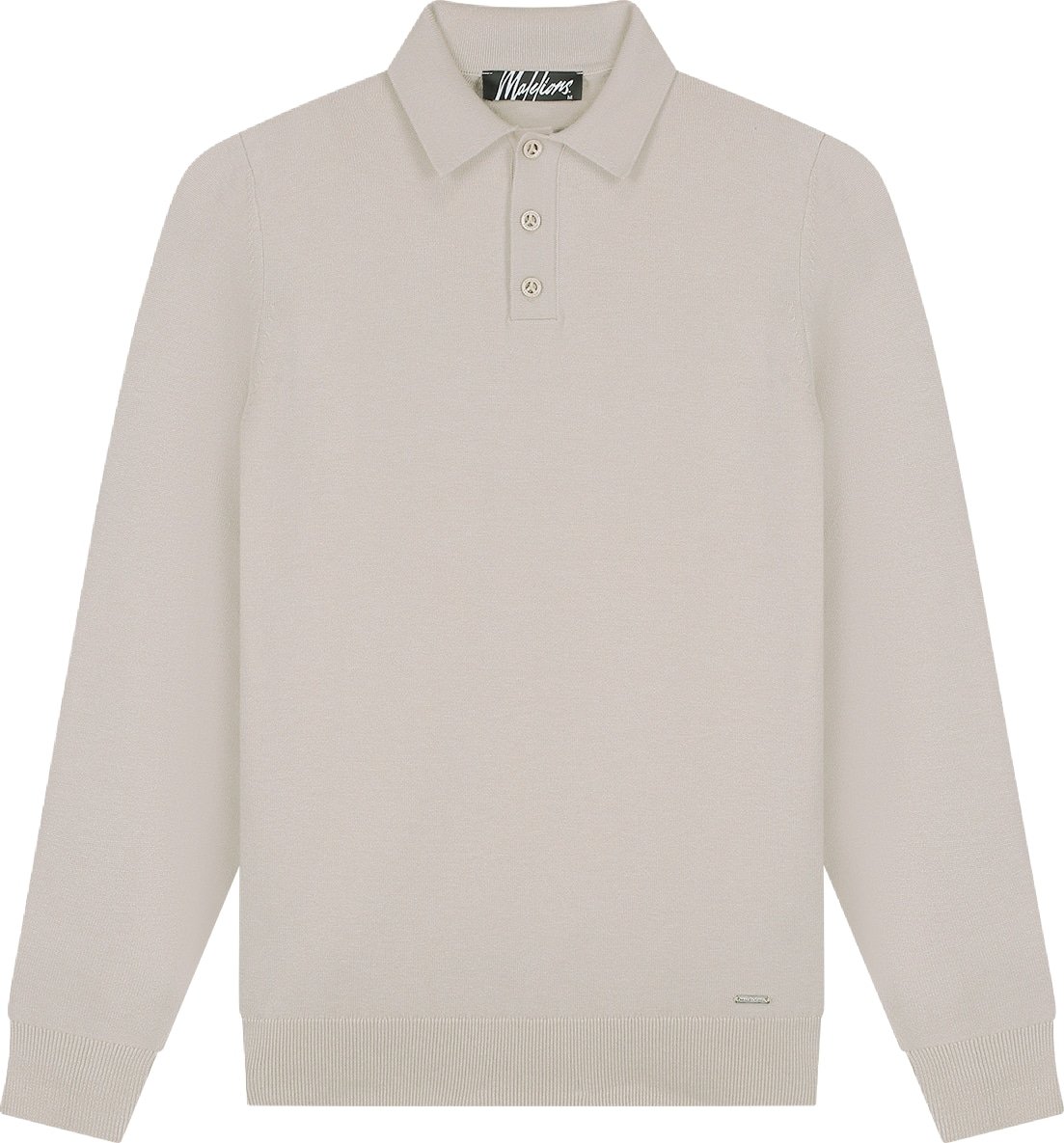 Malelions Knitted Longsleeve Polo MM3-AW25-17 Sand