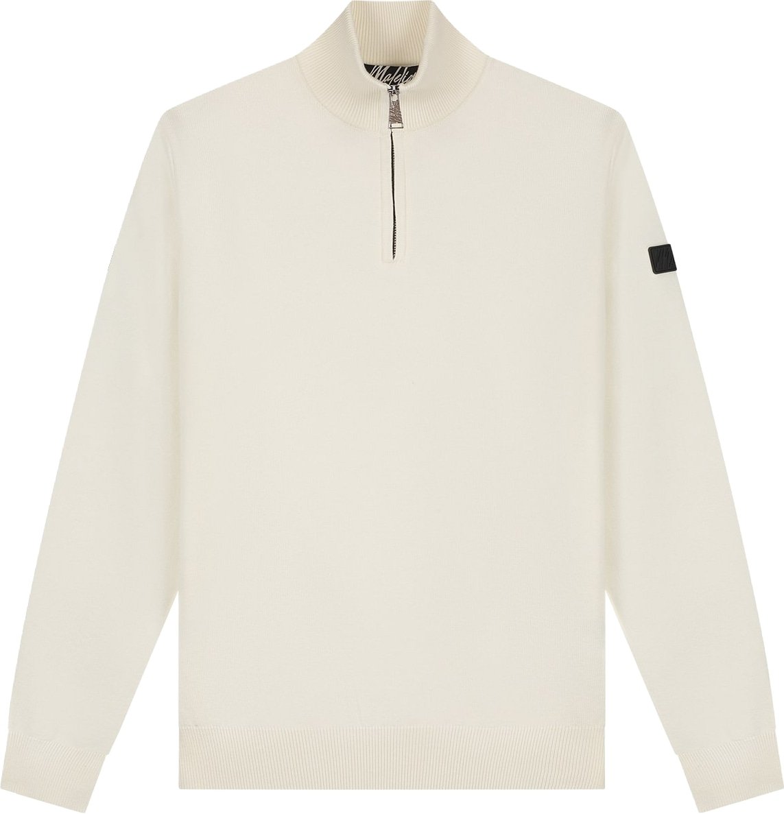 Malelions Knitted Quarter Zip MM3-AW24-09 Off-white