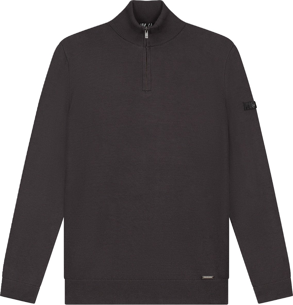 Malelions Knitted Quarter Zip MM3-AW25-23 Mulch Brown