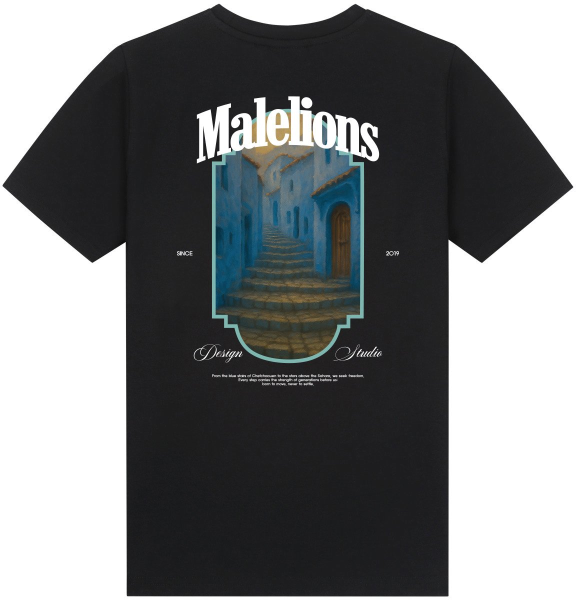 Malelions Malelions Junior Blue Stairs T-Shirt MJA40026025 Black 49001