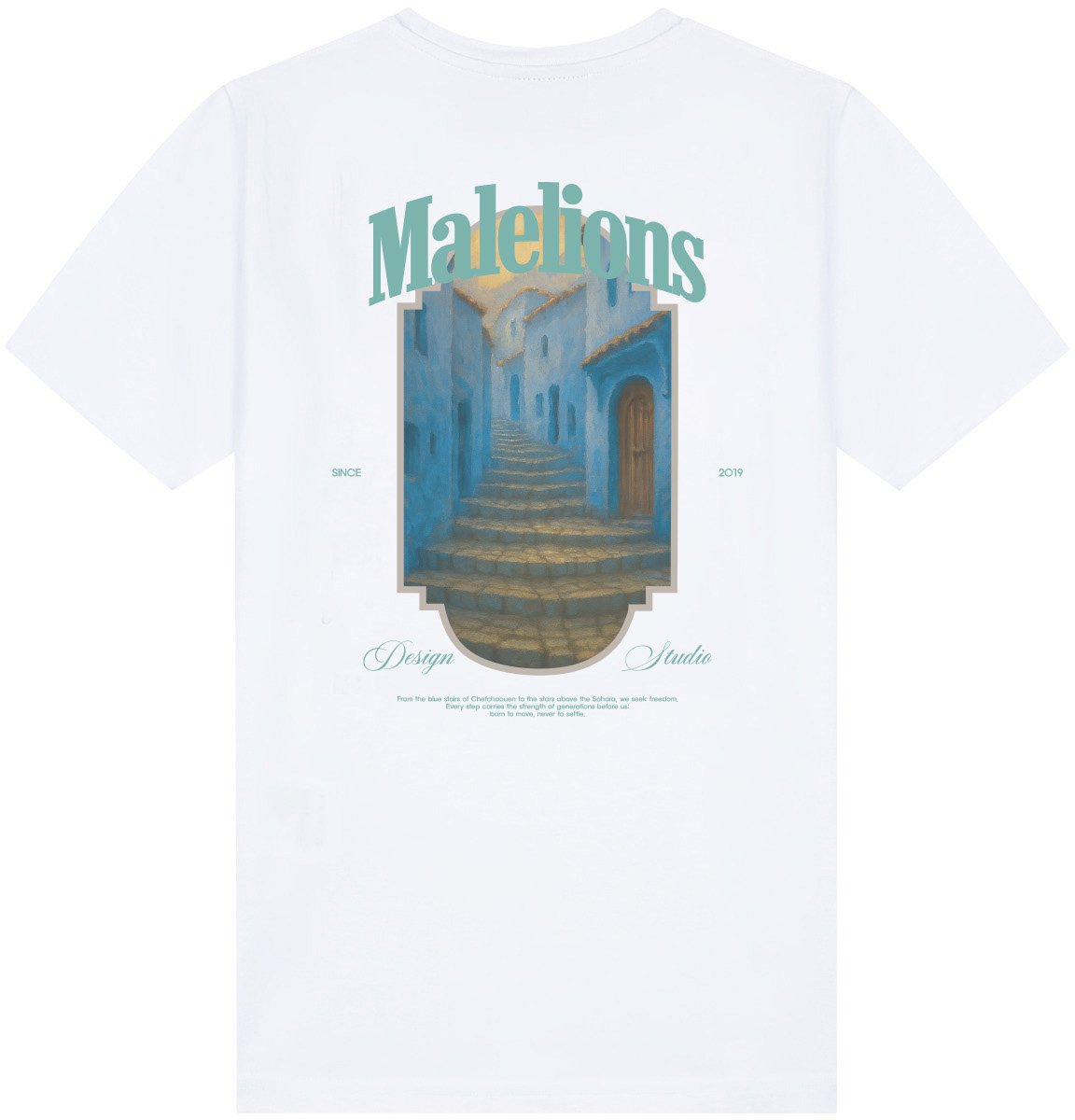 Malelions Malelions Junior Blue Stairs T-Shirt MJA40026025 White 40001