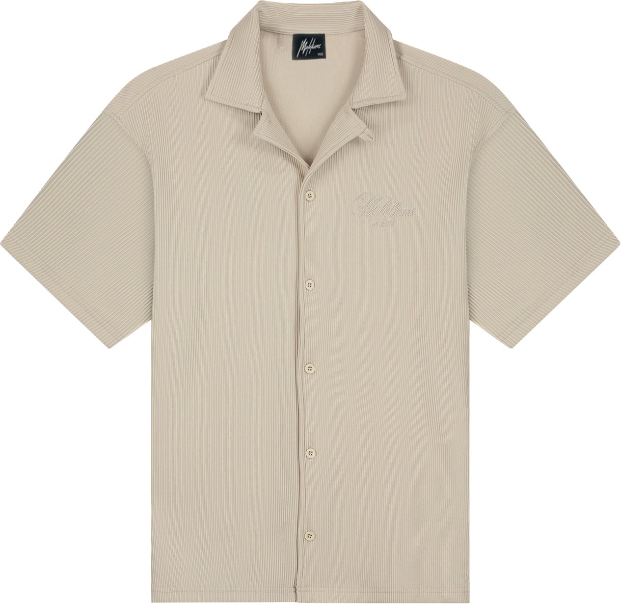 Malelions Ribbed Script Shirt MJB30026013 Cream 40003