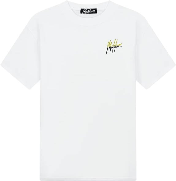 Malelions Split T-shirt MM1-HS24-17 White/GoldenLime