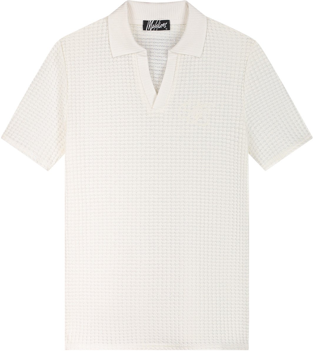 Malelions Men Chunky Waffle Buttonless Polo