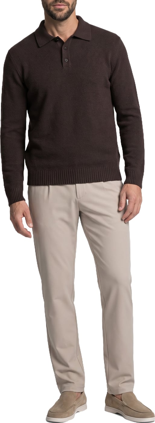 Malelions Premium Knitted Bouclé Longsleeve Polo