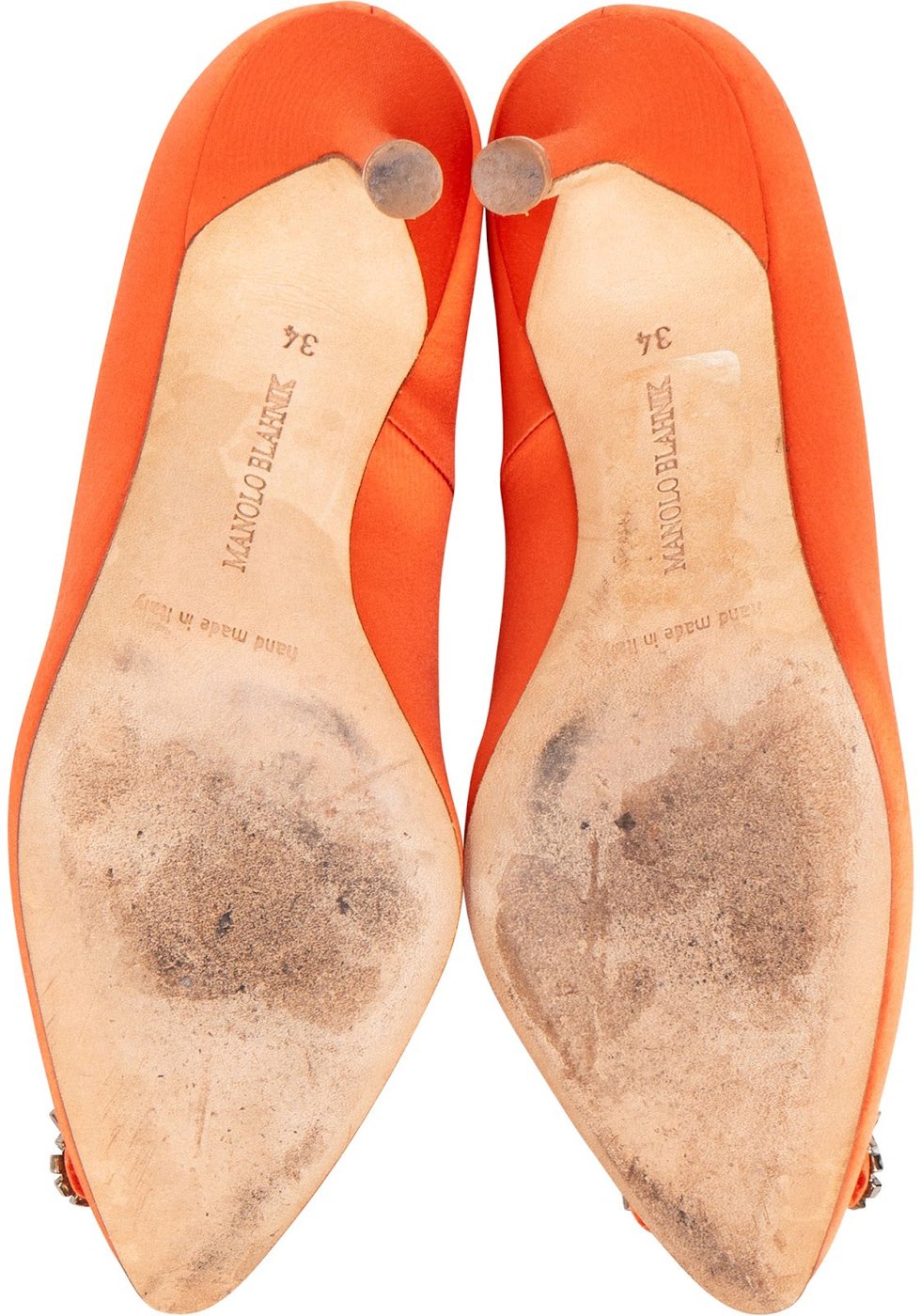Manolo Blahnik Orange Satin Hangisi Pumps (34)