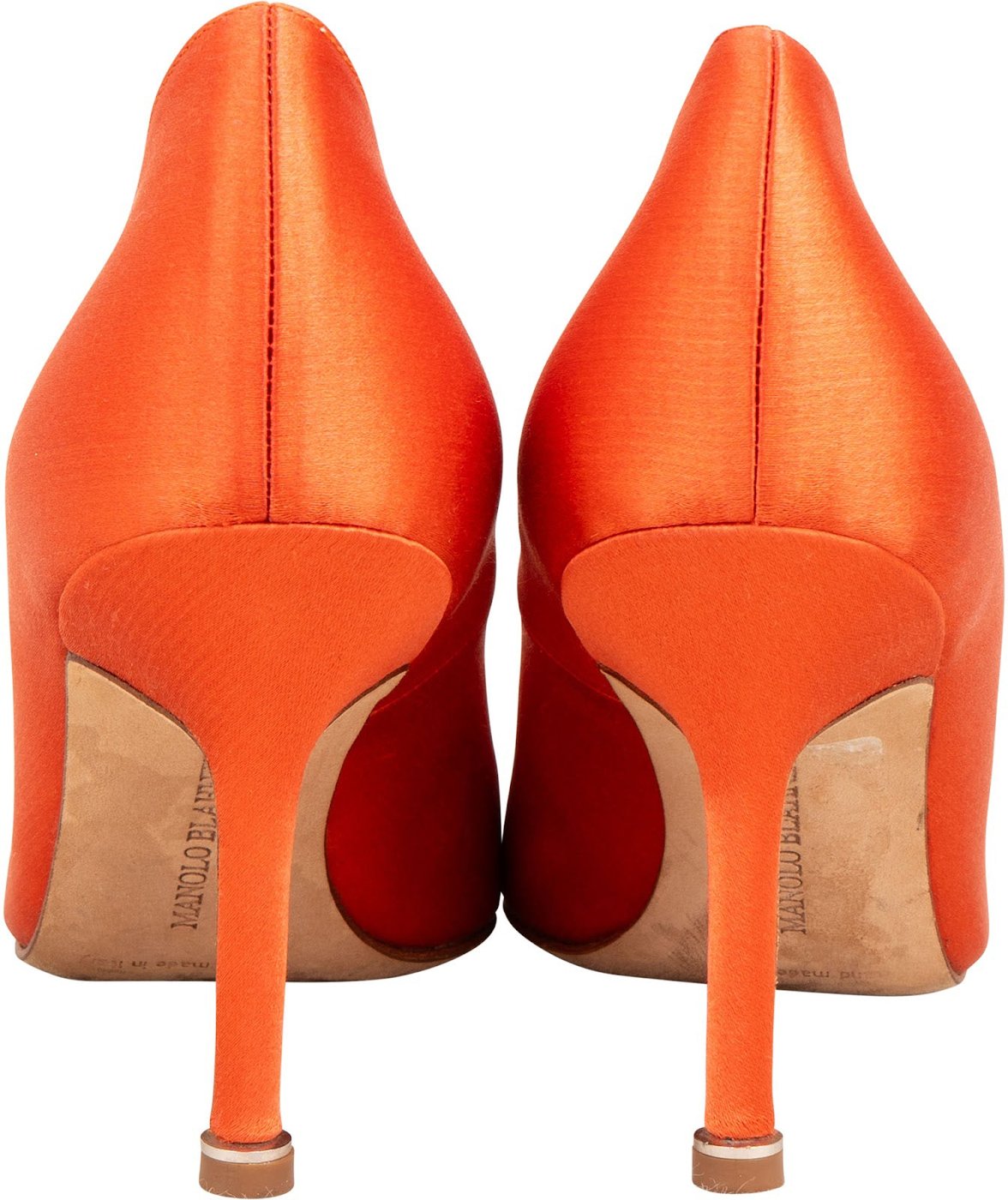 Manolo Blahnik Orange Satin Hangisi Pumps (34)