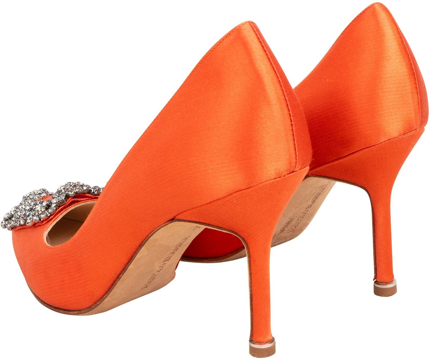 Manolo Blahnik Orange Satin Hangisi Pumps (34)
