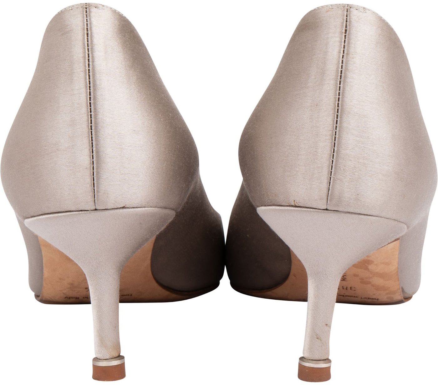 Manolo Blahnik Grey Satin Hangisi Pumps (38,5)