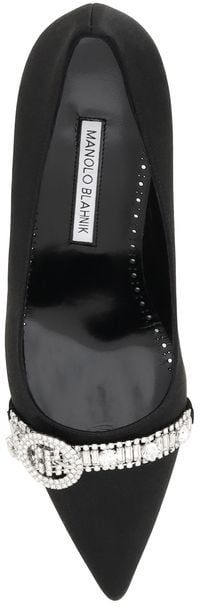 Manolo Blahnik Black Asapump Satin Pumps