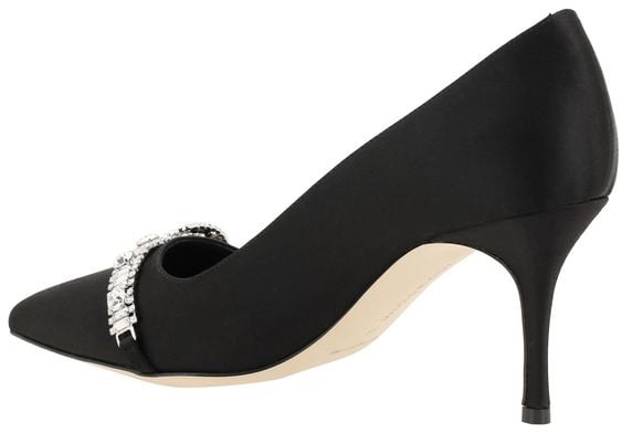 Manolo Blahnik Black Asapump Satin Pumps