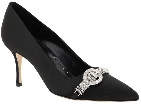 Manolo Blahnik Black Asapump Satin Pumps
