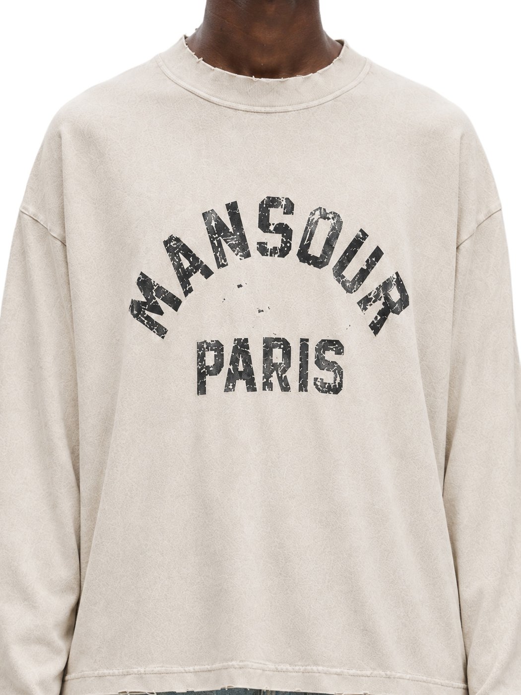 Paris College Destroyed Longsleeve Vintage Beige