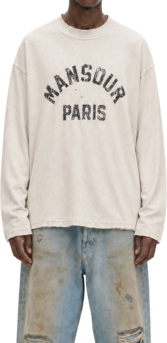 Paris College Destroyed Longsleeve Vintage Beige