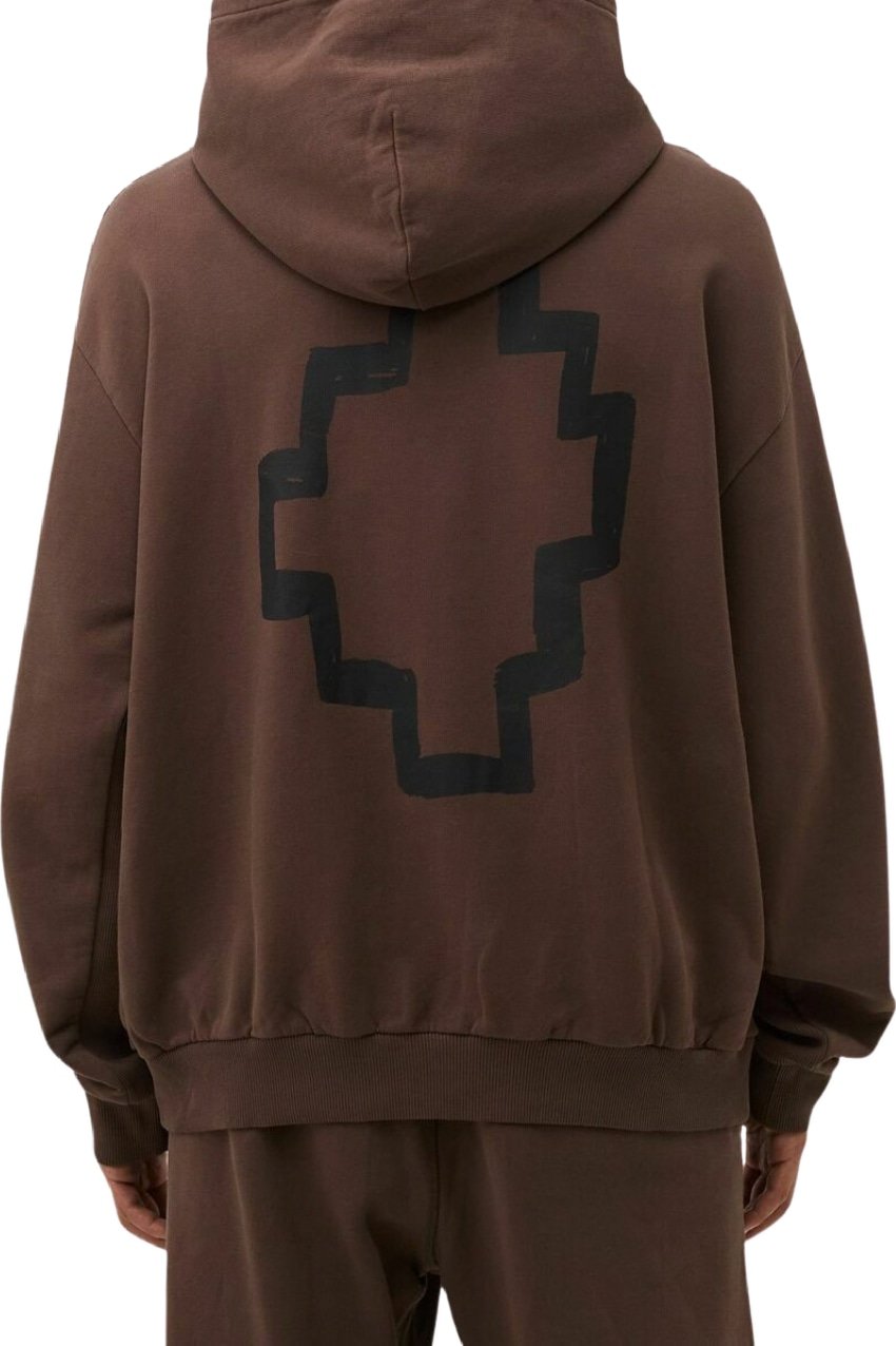 Marcelo Burlon Tempera Cross Over Hoodie Brown