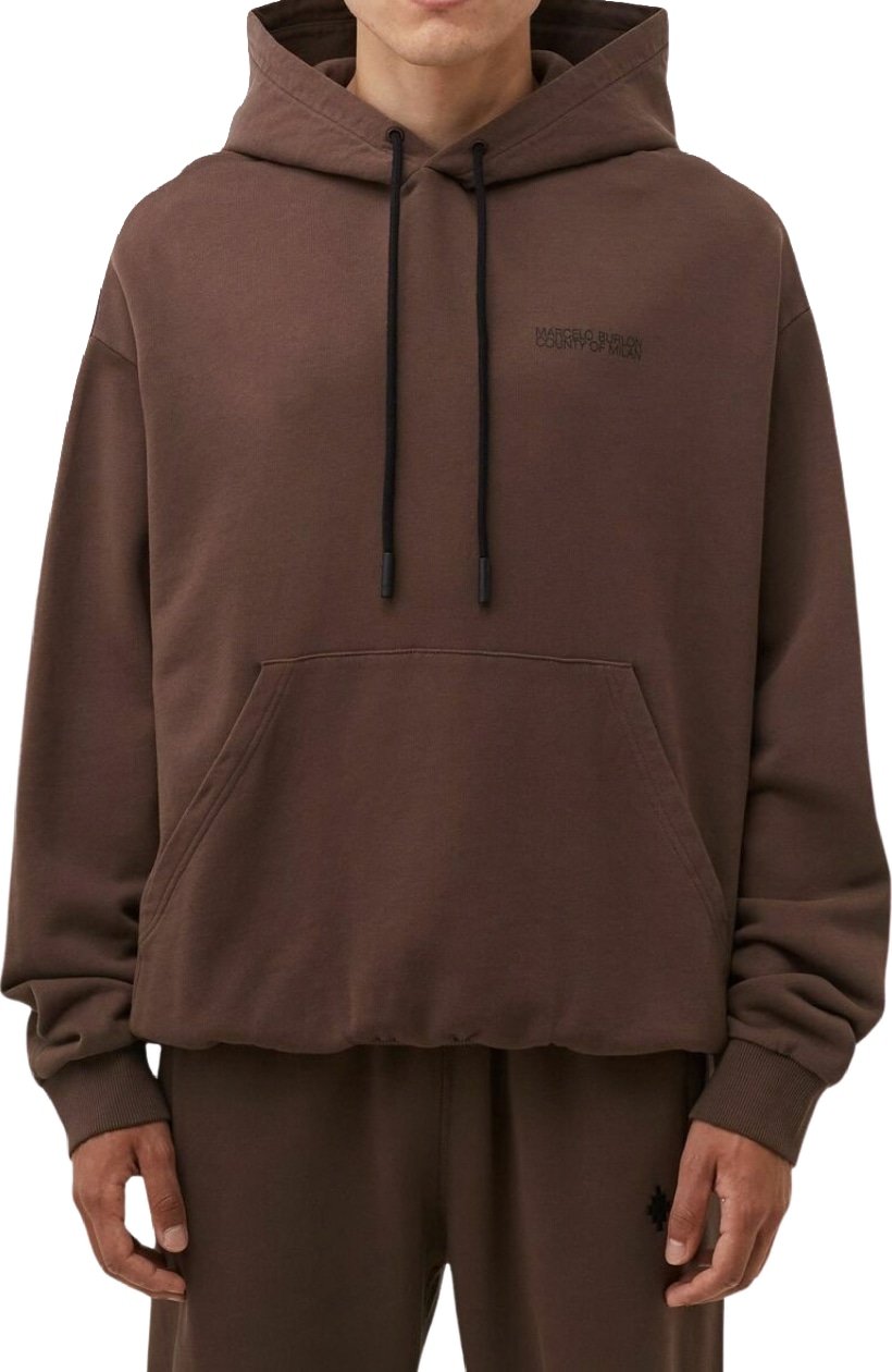Marcelo Burlon Tempera Cross Over Hoodie Brown