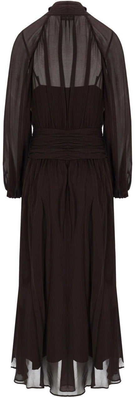 LONG BROWN GAUZE DRESS MARELLA