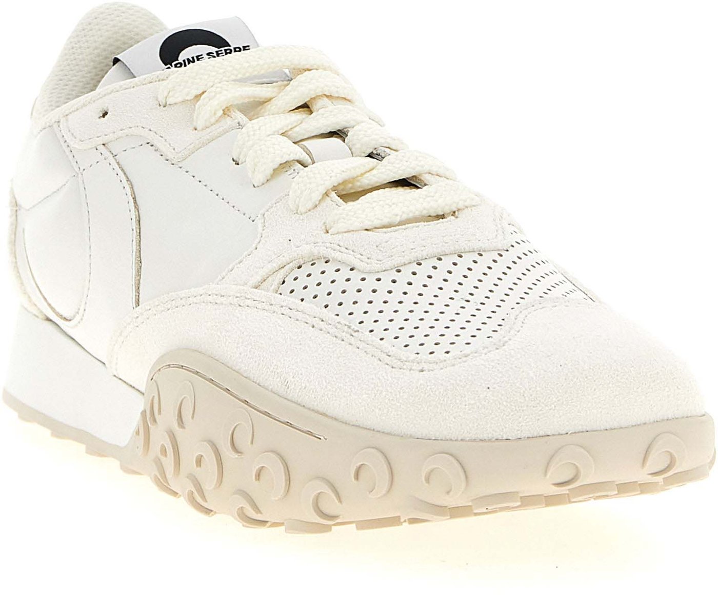 Marine Serre White Calfskin Athletic Sneakers