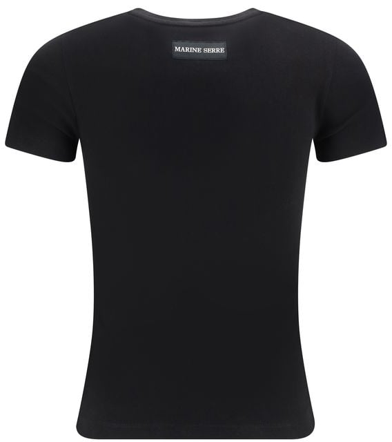 Marine Serre Black Cotton T-Shirt