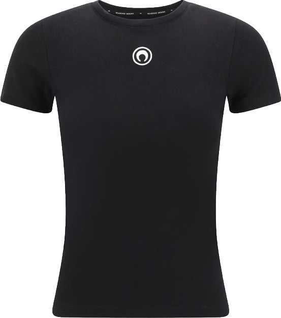 Marine Serre Black Cotton T-Shirt