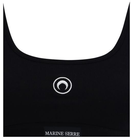 Marine Serre Black Cotton Sport Bra