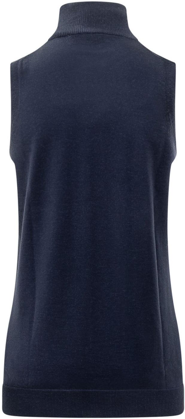 Top Smanicato in Lana Merino con Collo Alto