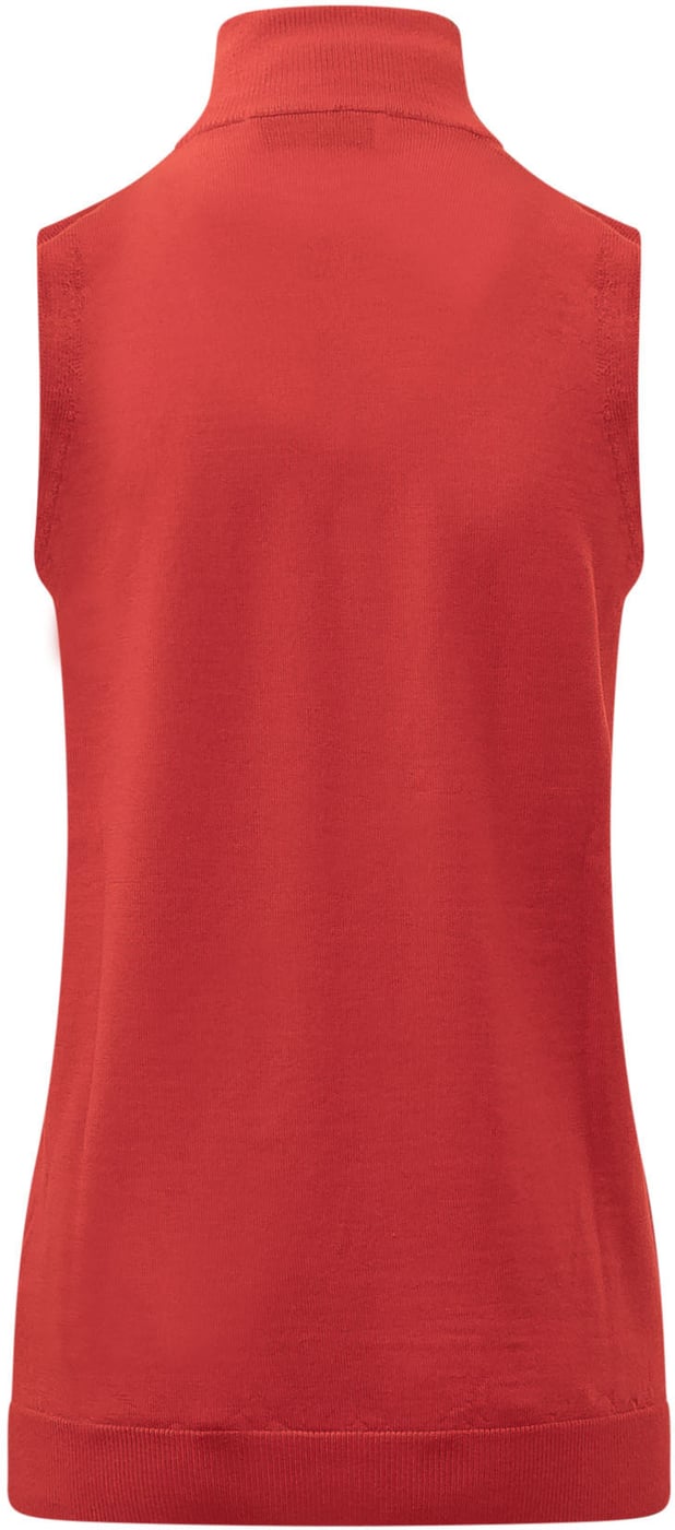 Top Smanicato in Lana Merino con Collo Alto