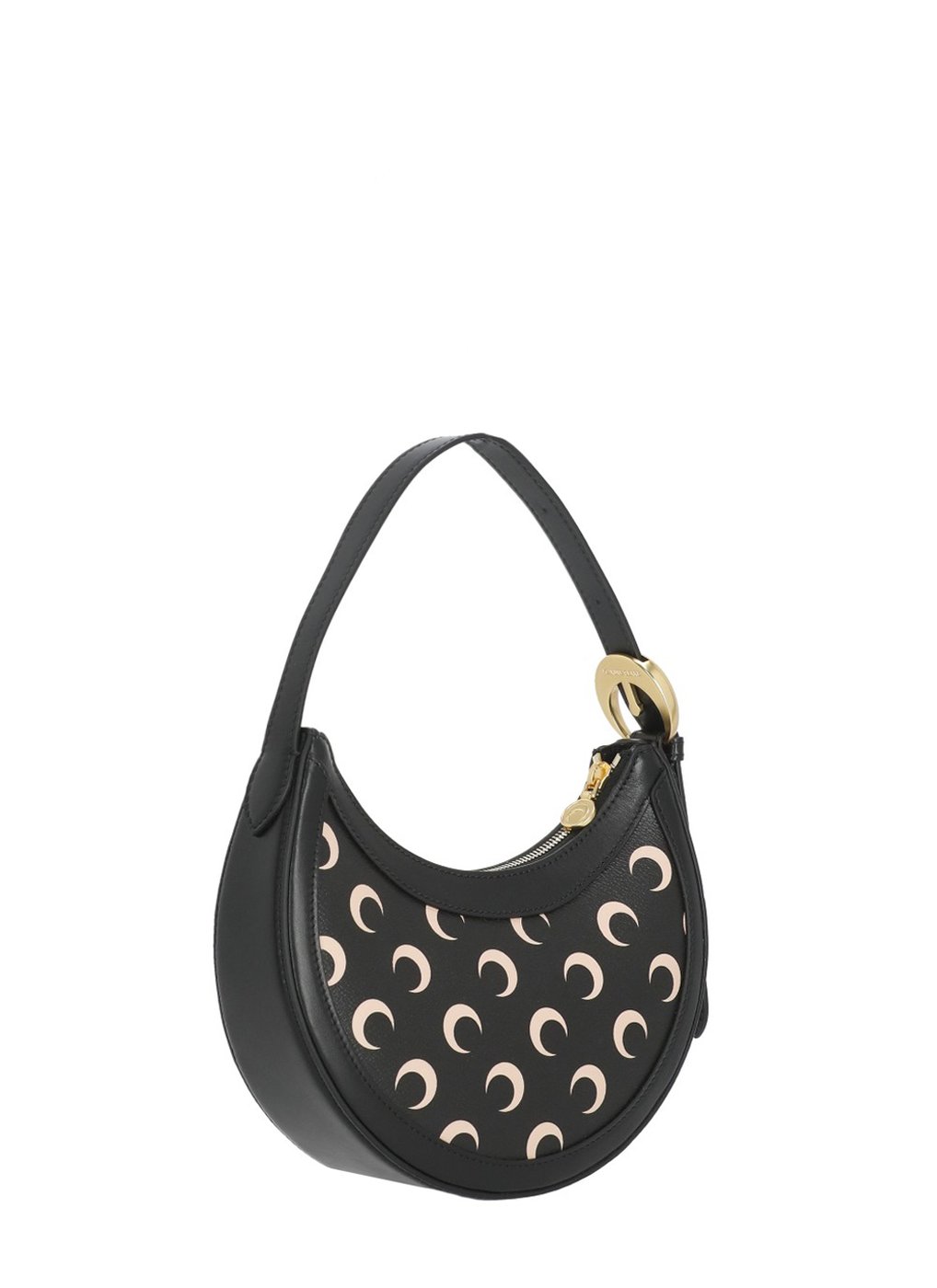 Crescent Moon Pattern Gold Buckle Handbag