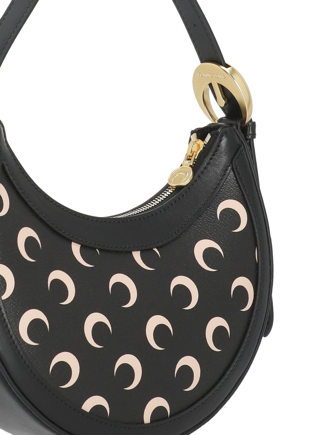 Crescent Moon Pattern Gold Buckle Handbag