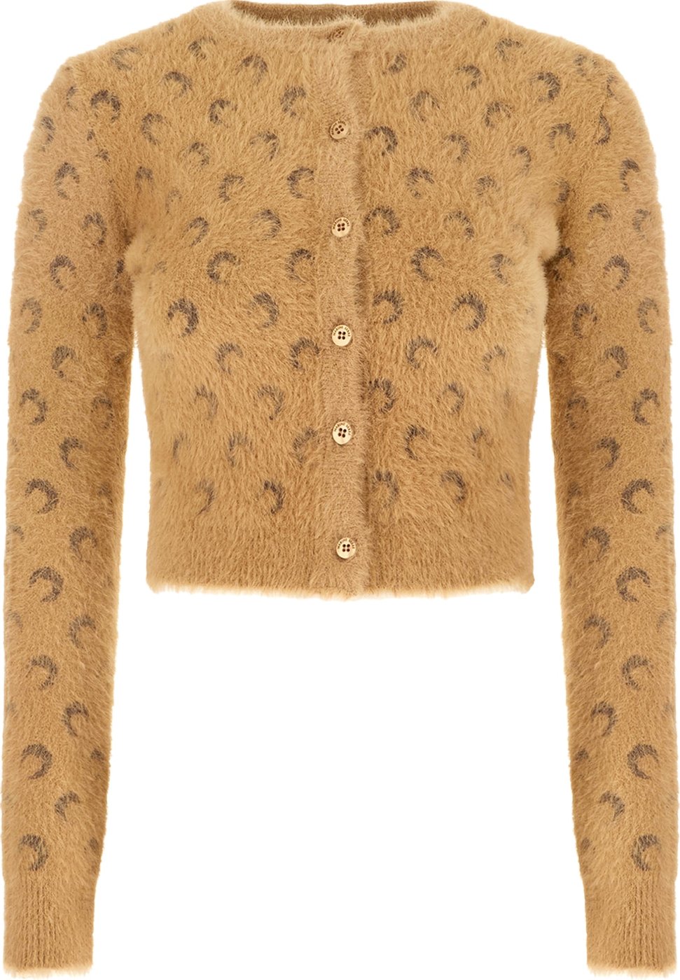Marine Serre Camel nylon blend cardigan