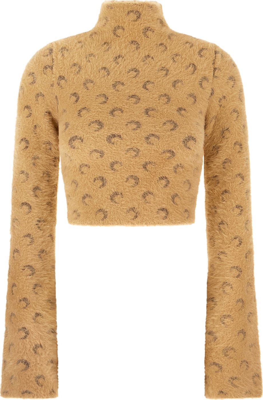 Marine Serre Camel nylon blend sweater