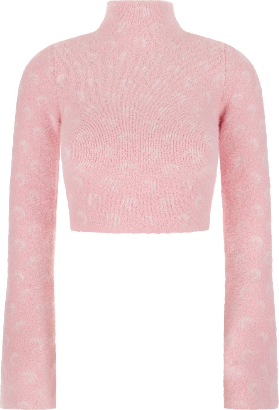 Marine Serre Fluo pink nylon blend sweater