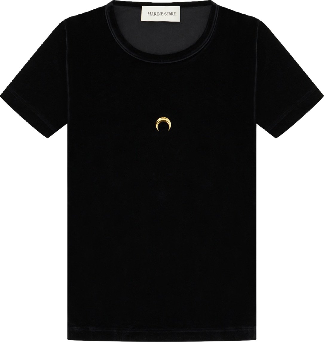 Marine Serre Black velvet t-shirt