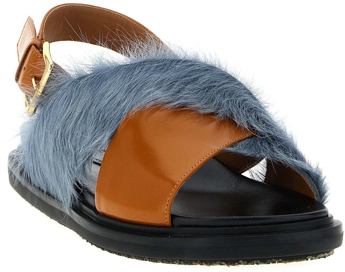 Marni Multicolor Lamb Leather Flat Sandals
