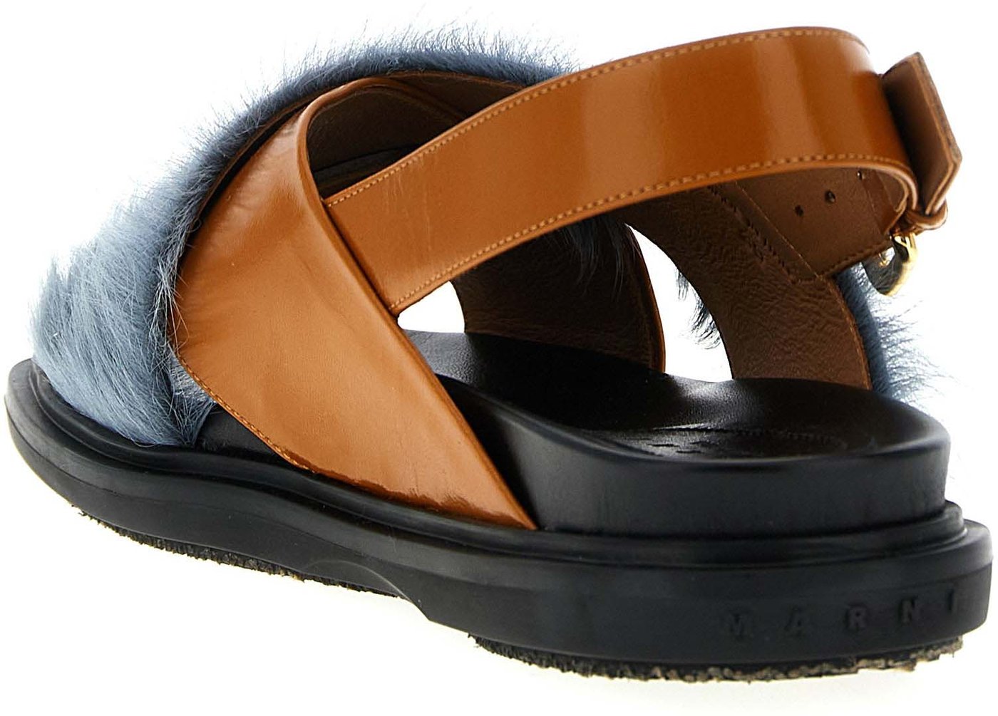 Marni Multicolor Lamb Leather Flat Sandals