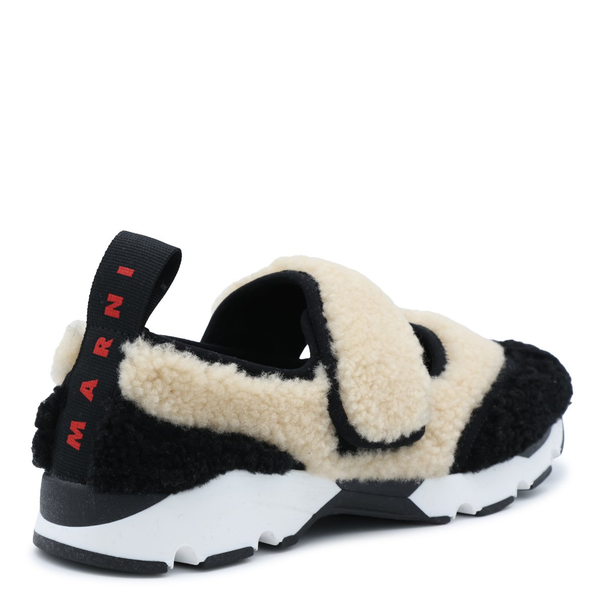 Sporty Sneakers with Plush Shearling Texture