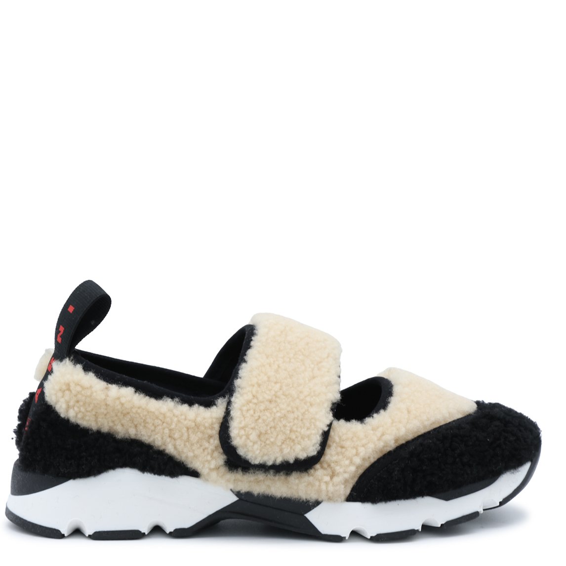 Sporty Sneakers with Plush Shearling Texture