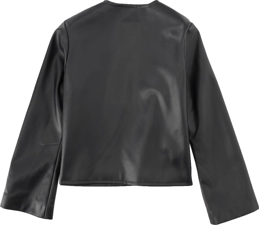 GIACCA IN TESSUTO SPALMATO NERO CON TASCA