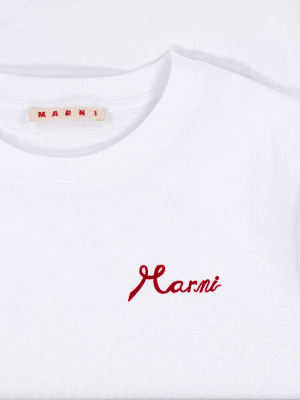 Short-Sleeve White T-Shirt with Elegant Embroidered Detail